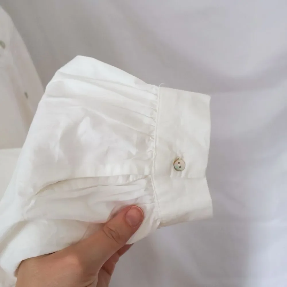 Zara Women's White Cotton Poplin Embroidered Shirt Dress - Medium - Picture 6 of 10